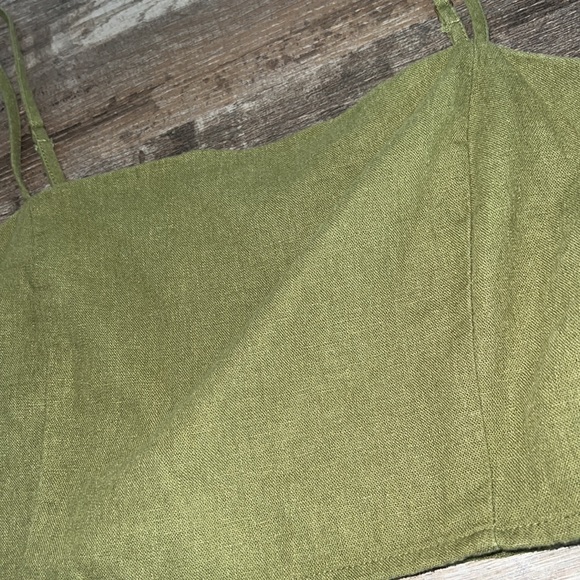 sage green, tank top, jean like - Picture 2 of 4